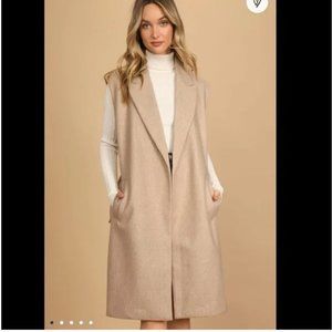 Vero Moda Sleeveless Coat Size Small Color Beige